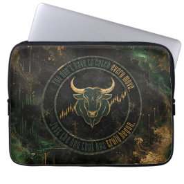 Emerald Gouden Stier Mentaliteit Handel  Laptop Sleeve