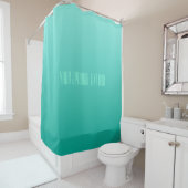 Emerald Gradient rideau de douche texte personnali (En situation)