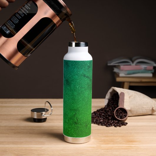 Emerald Gradient Waterfles – Ruisstructuur (Koffie)
