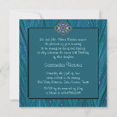 Emerald Grean Blauwgroen Blue Quinceanera Kaart (Achterkant)