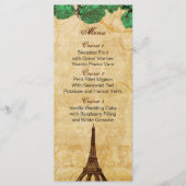 emerald gree eiffel tower Paris Menu (Voorkant)