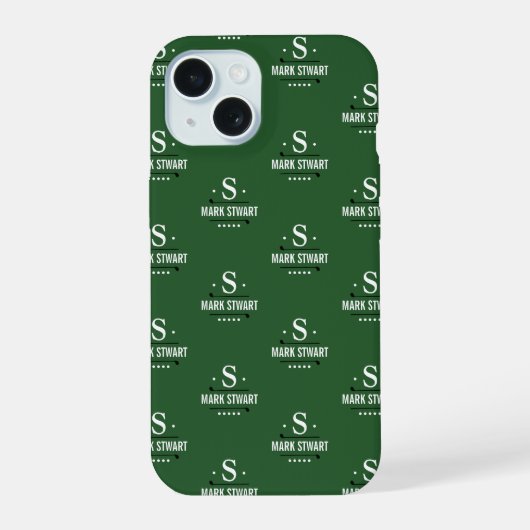 Emerald Green 1-initial Golfer Monogramme alliage (Verso)