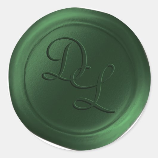 Emerald Green 2 Letter Monogram Stickers cire (Devant)