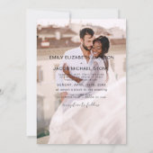 Emerald Green 5 foto Moderne Elegante bruiloft Kaart (Achterkant)