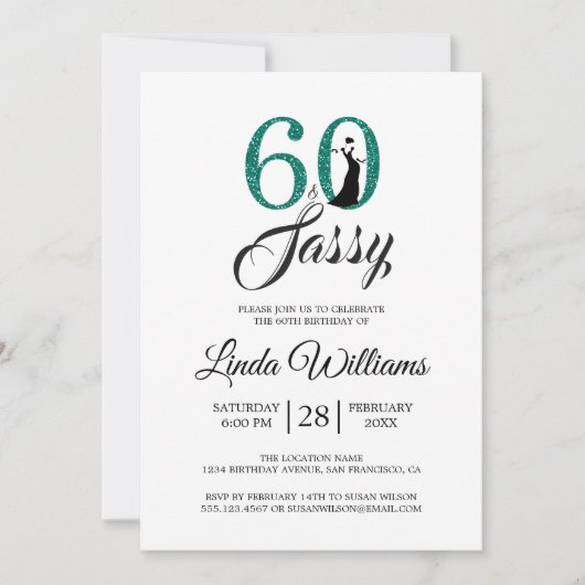 Emerald Green 60 en Sassy | 60e verjaardag Kaart (Voorkant)