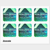 Emerald Green Abstract geometrisch productlabel Vierkante Sticker (Vel)