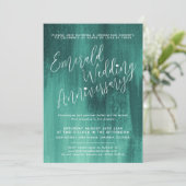 Emerald green abstracte trouwdag kaart (Staand voorkant)