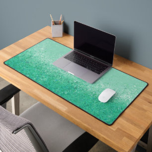 Emerald Green Abstrait Art Desk Mat