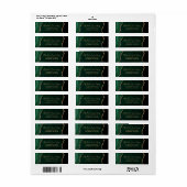 Emerald Green Agaat Script Bruiloft Retouradres Etiket (Full Sheet)