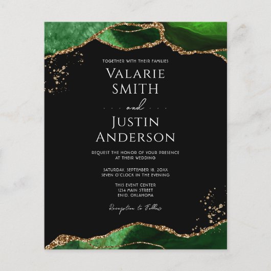 Emerald Green Agate Budget Wedding (Voorkant)