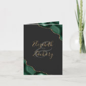 Emerald Green Agate Faire-part de mariage pliée fo (Devant)