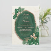 Emerald Green Agate Wedding Invitation (Debout devant)