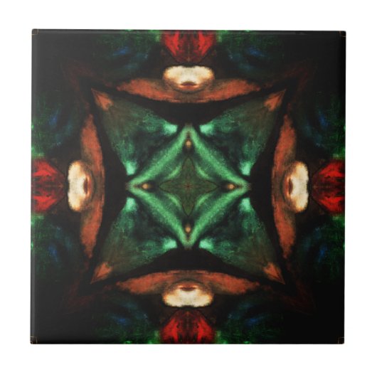 Emerald green amber gorgeous geometric art tegeltje (Voorkant)