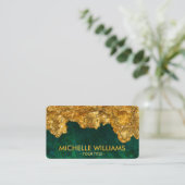 Emerald Green and gold Abstract  Visitekaartje (Staand voorkant)