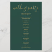 Emerald Green and Gold Script Wedding Program (Achterkant)