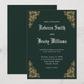 Emerald Green Antiek Lace Wedding Kaart (Voorkant / Achterkant)