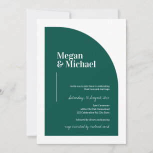 Emerald Green Arch Modern Wedding Uitnodiging