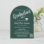 Emerald Green Arch Photo Grad Invitation (Debout devant)