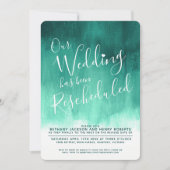 Emerald green art herschikt huwelijksuitnodiging kaart (Voorkant)