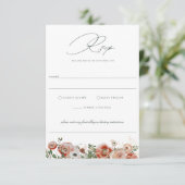 Emerald Green Automne Floral Wedal Carte RSVP (Debout devant)