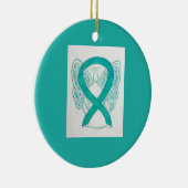 Emerald Green Awareness Ribbon Angel Art Ornements (Droite)