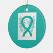 Emerald Green Awareness Ribbon Angel Art Ornements (Gauche)