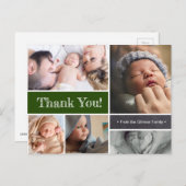 Emerald green Baby Foto's Dank u Briefkaart (Voorkant / Achterkant)