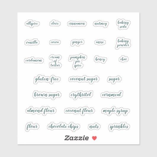 Emerald Green Baking Labels (Vel)