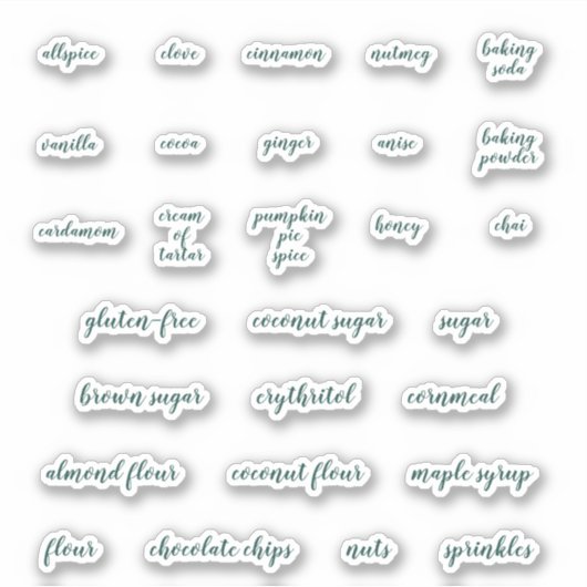 Emerald Green Baking Labels (Voorkant)