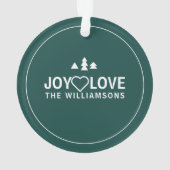 Emerald Green Birch Tree Love & Joy Multiple Photo Ornament (achterkant)