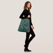 Emerald Green Black Gold Glitter Marmer #1 Crossbody Tas (Op model)