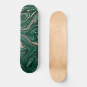 Emerald Green Black Gold Glitter Marmer #1 Skateboard (Voorkant)