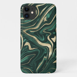 Emerald Green Black Gold Marmer #1 #decor #art iPhone 11 Hoesje