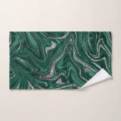 Emerald Green Black Silver Glitter Marble #1  Bad Handdoek (Handdoek)