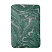 Emerald Green Black Silver Glitter Marble #1  Badmat (Voorkant Verticaal)