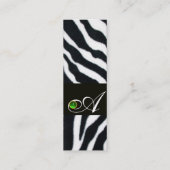 EMERALD GREEN BLACK WHITE ZEBRA FUR MONOGRAM MINI VISITEKAARTJE (Achterkant)