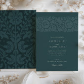  Emerald Green Blauwgroen Bloemen bruiloft Kaart