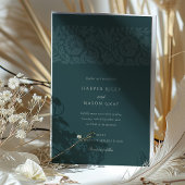  Emerald Green Blauwgroen Bloemen bruiloft Kaart