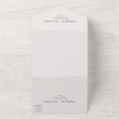 Emerald Green Blocks Fall Weddenfoto All In One Uitnodiging (Buitenkant)