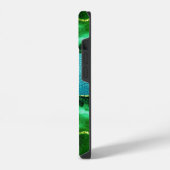 Emerald green blue agate marmer name script iPhone hoesje (Linkerkant)