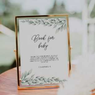 Emerald Green Boek voor Baby Sign, Baby shower Kaart