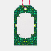 Emerald Green Boho Pattern Gift Label Cadeaulabel (Achterkant)