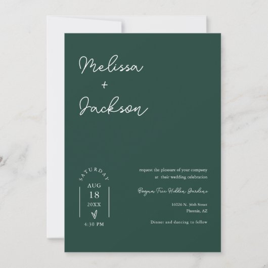 Emerald Green Boho QR Code Invitation photo (Devant)