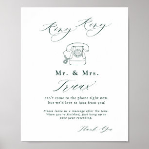 Emerald Green  Botanical in Audio Guestbook Poster