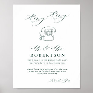 Emerald Green Botanical in Audio Guestbook Poster