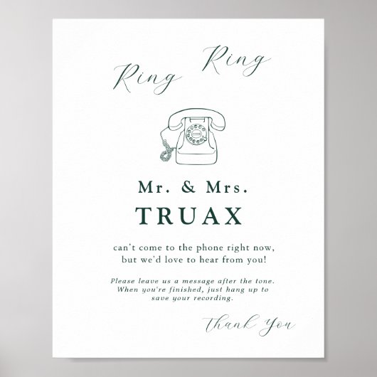 Emerald Green Botanical in Audio Guestbook Poster (Voorkant)