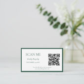 Emerald Green Botanische kam monogram bruiloft Informatiekaartje (Staand voorkant)