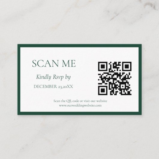 Emerald Green Botanische kam monogram bruiloft Informatiekaartje (Voorkant)