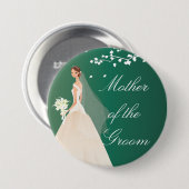 Emerald Green Bride MOG Bridal Party Button (Voorkant /achterkant)
