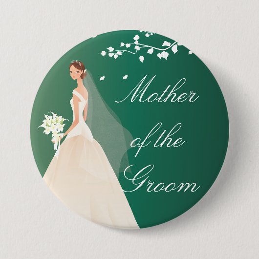 Emerald Green Bride MOG Bridal Party Button (Voorkant)